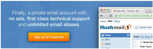 S'inscrire sur HushMail